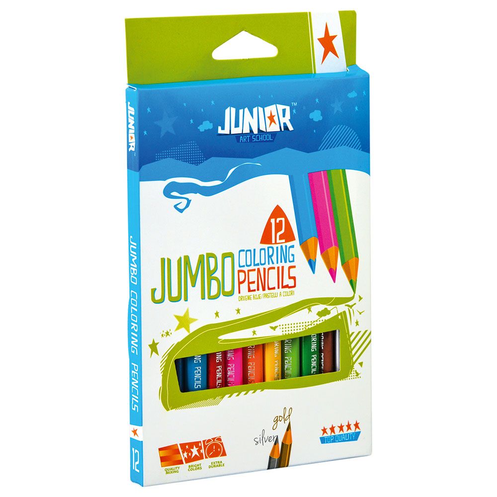 Statovac - Ultra Jumbo Triangle Color Pencils - 12 pcs