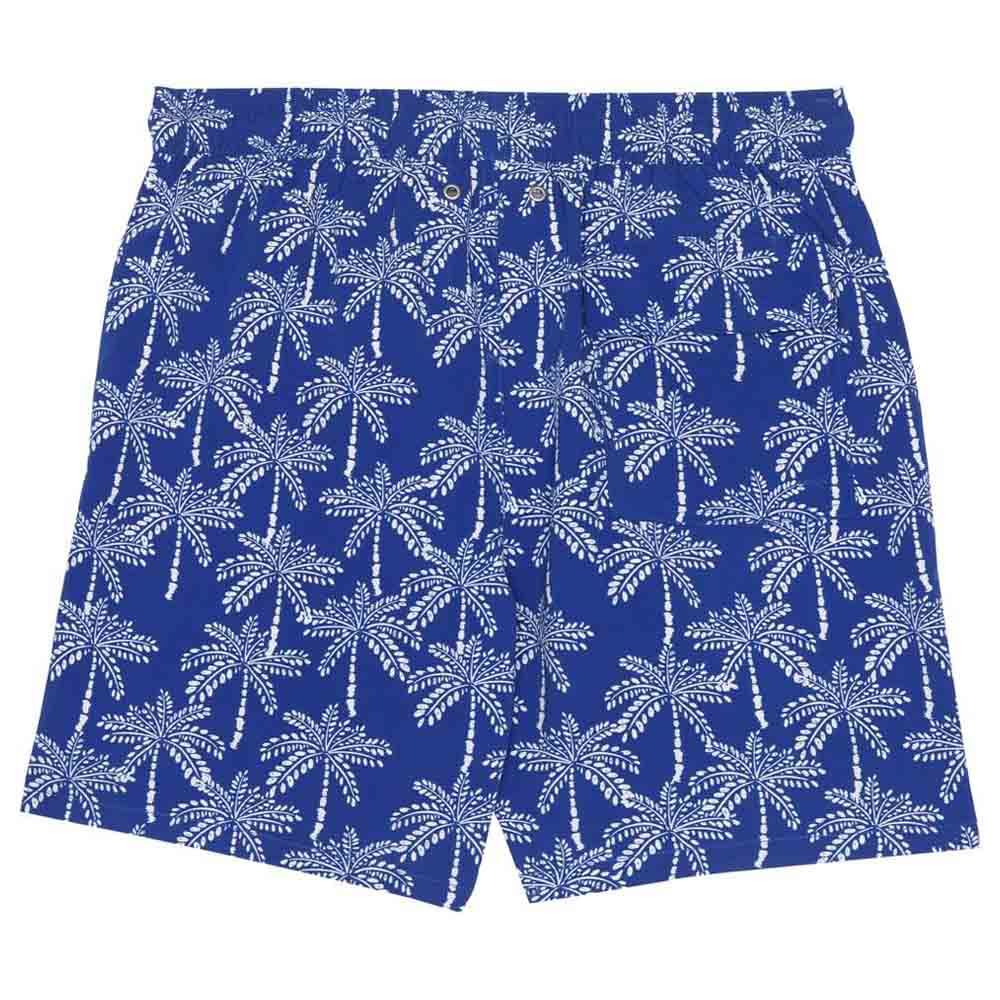 Turquoise - Boys Palm Trees Swim Shorts - Blue