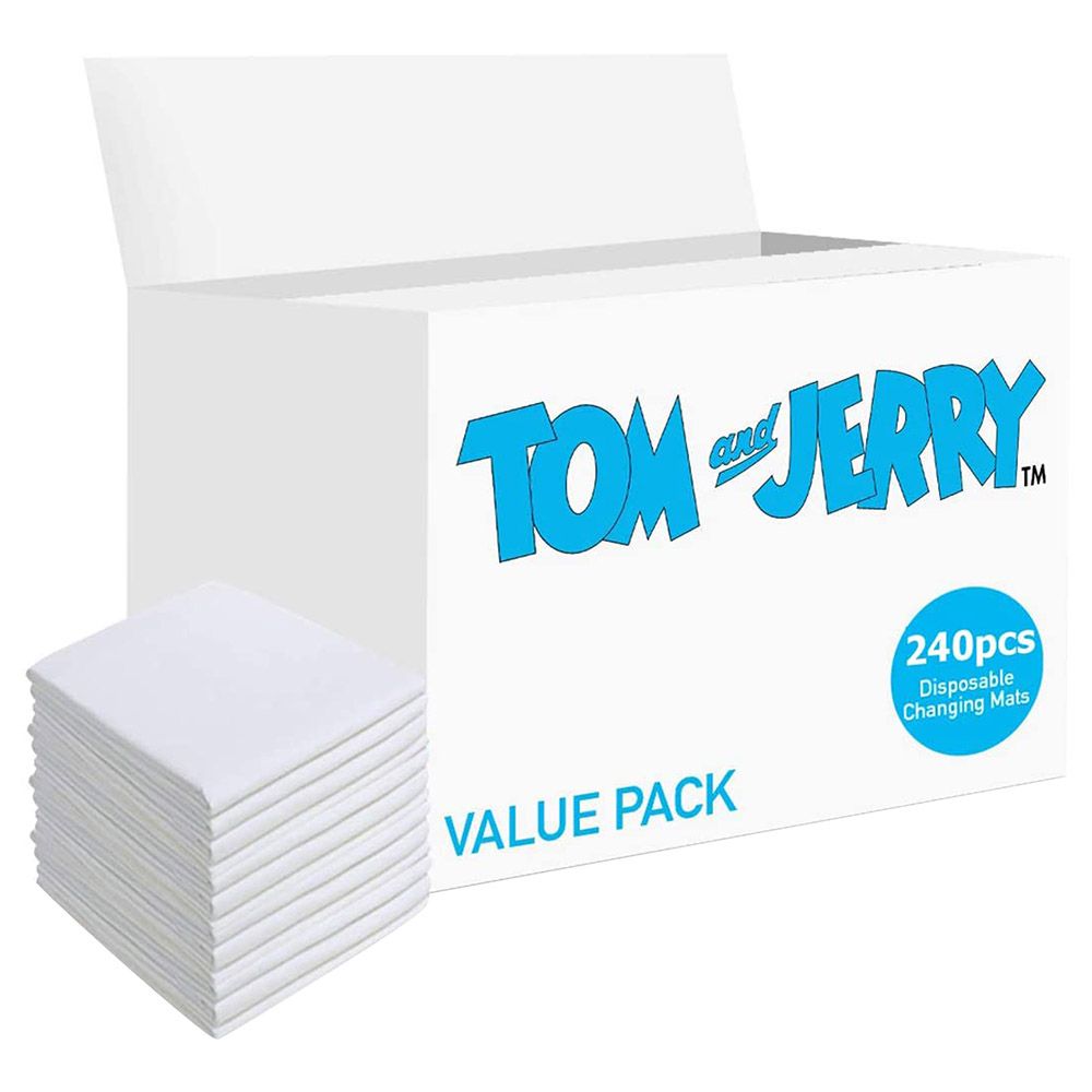 Tom&Jerry Disposable Changing Mats, 240 Counts - White