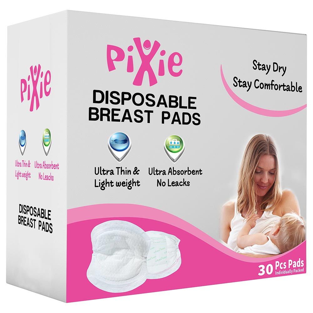 Pixie - Disposable Breast Pads 30pc - Pack of 3