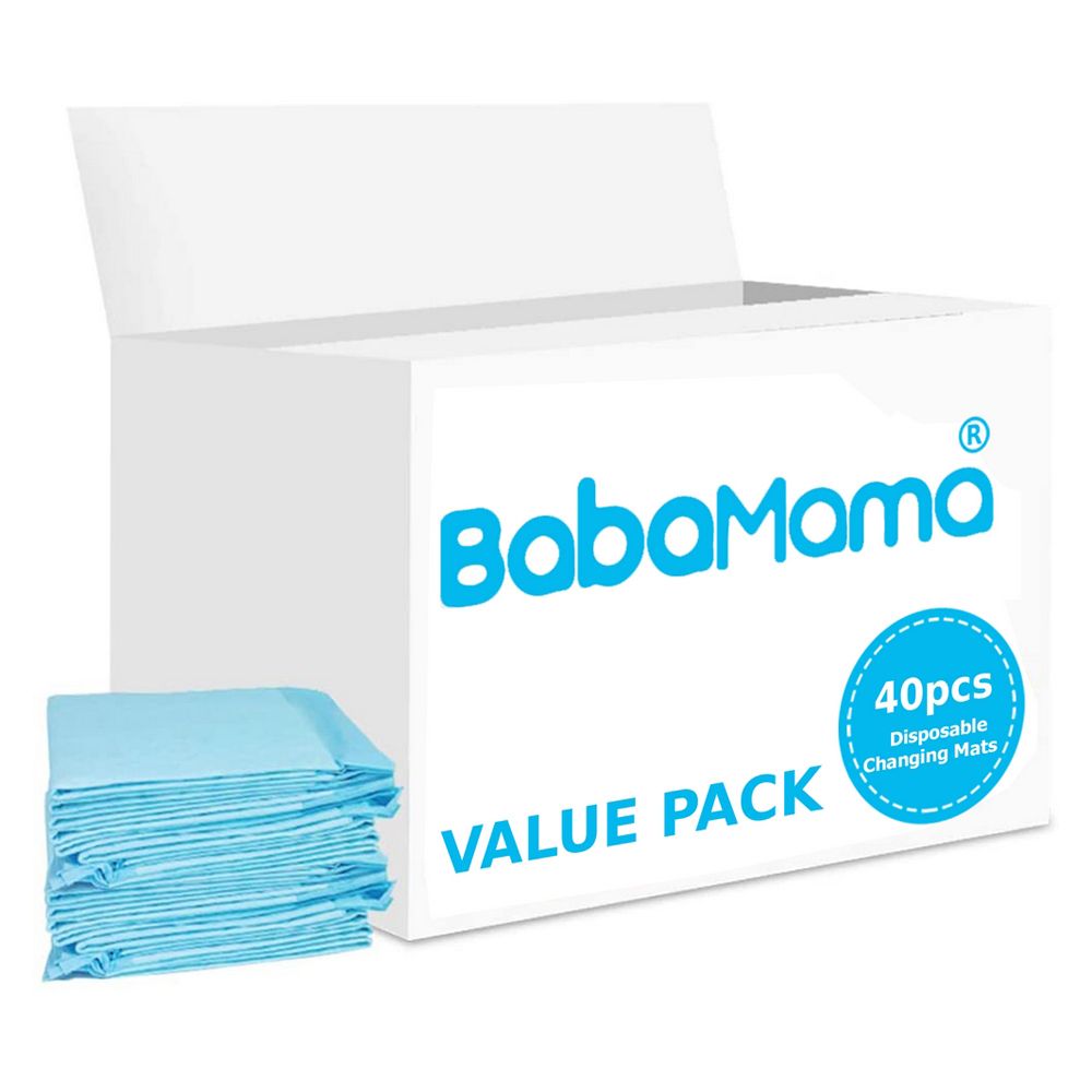 Babamama - Disposable Changing Mats Value Pack 40pcs - Blue