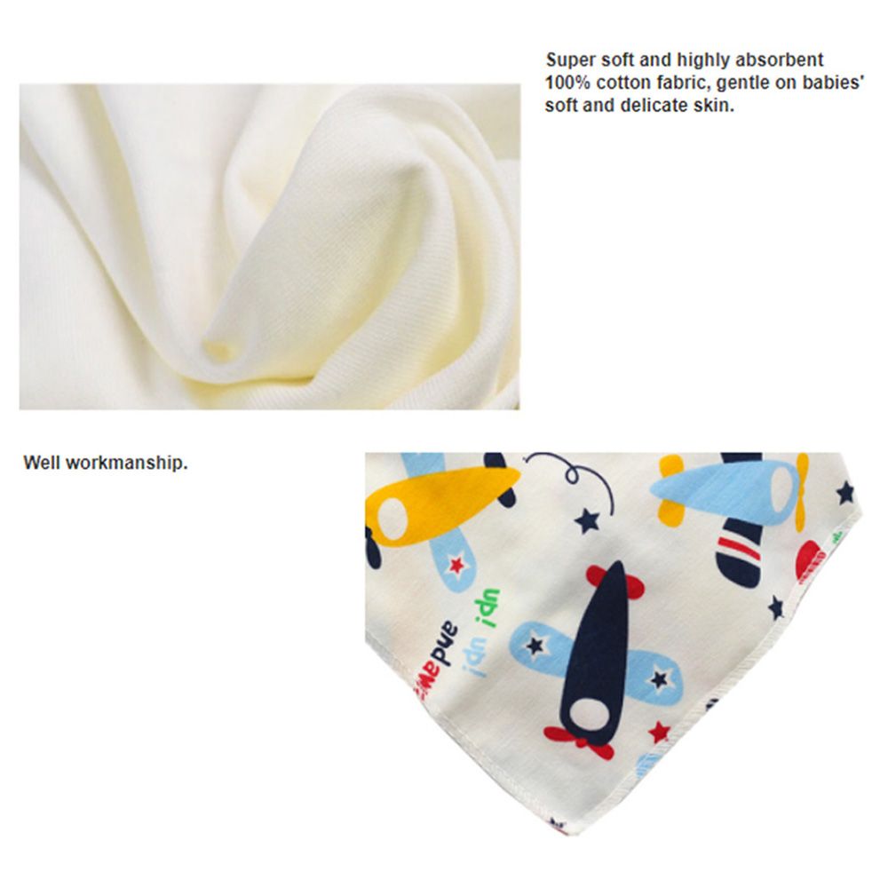 Pixie - Baby Cotton Trucks Triangle Bandana - Pack Of 6