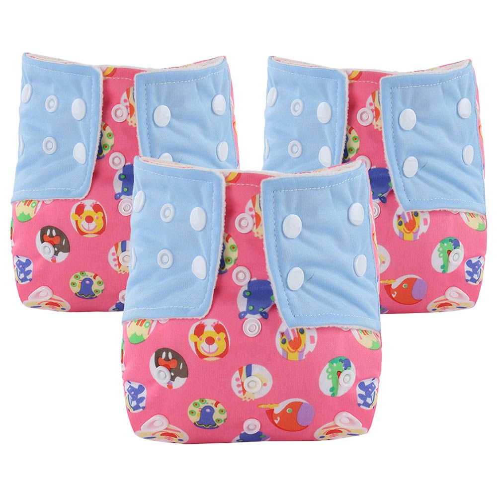 Babamama - Baby Reusable Swim Diapers - Pink - Pack of 3