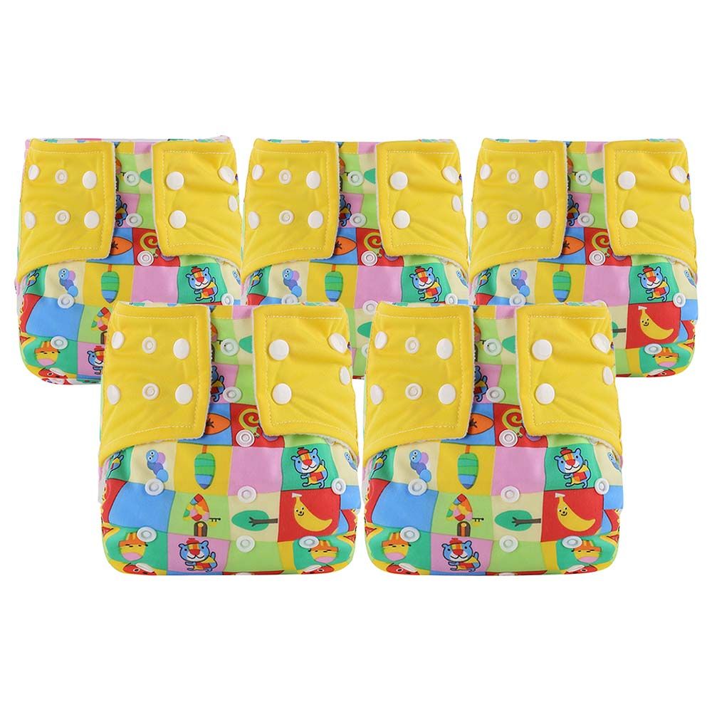 Luvlap - Baby Reusable Swim Diapers - Yellow - Pack of 5