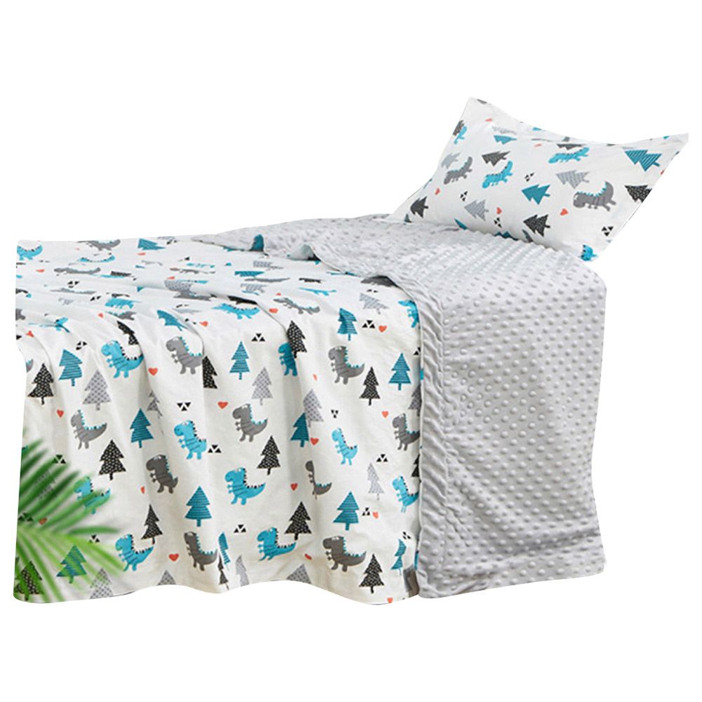 Pixie - Dino Printed Organic Cotton Quilted Blanket - Pack of 2