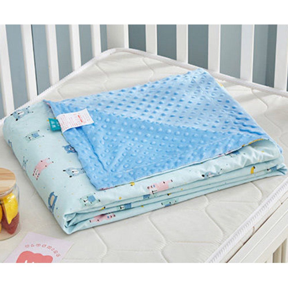 MeeMee - Organic Cotton Quilted Blanket - Blue - Pack of 2