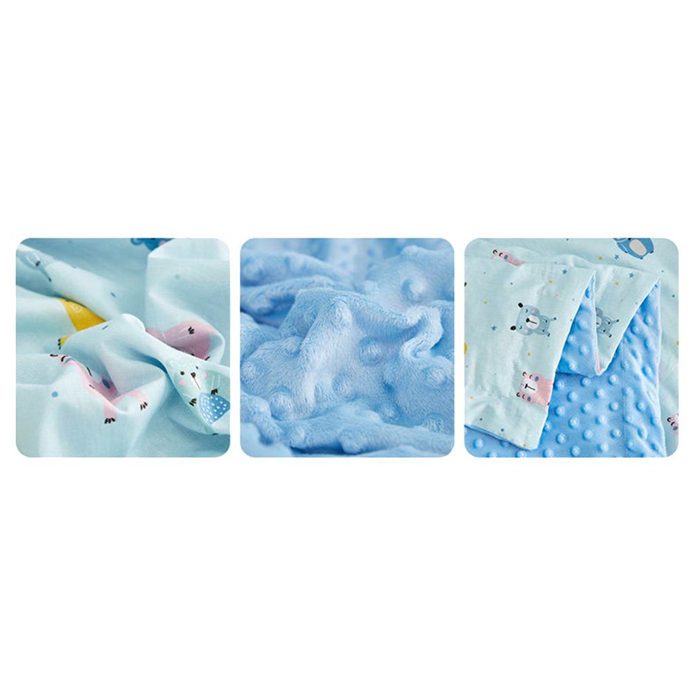 MeeMee - Organic Cotton Quilted Blanket - Blue - Pack of 2