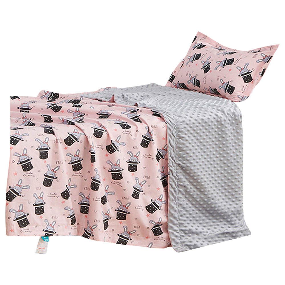 Luvlap - Organic Cotton Quilted Blanket - Pink - Pack of 2