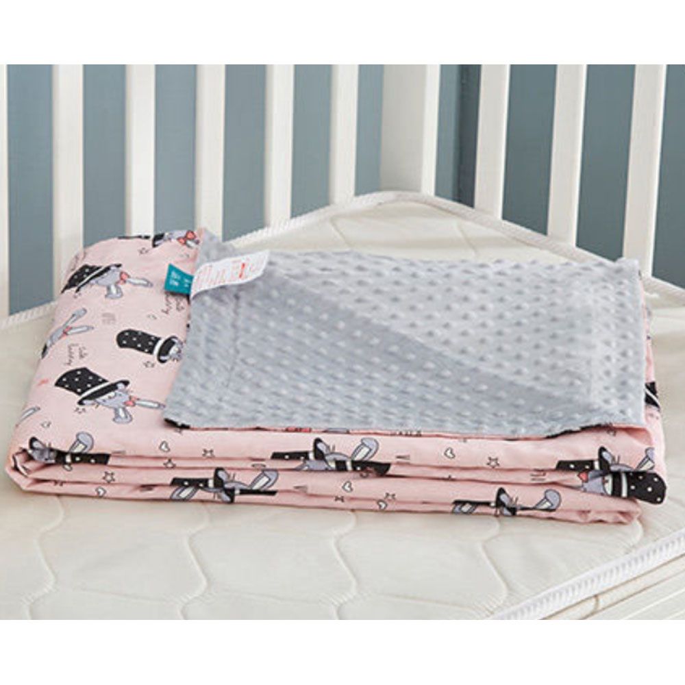 Luvlap - Organic Cotton Quilted Blanket - Pink - Pack of 2