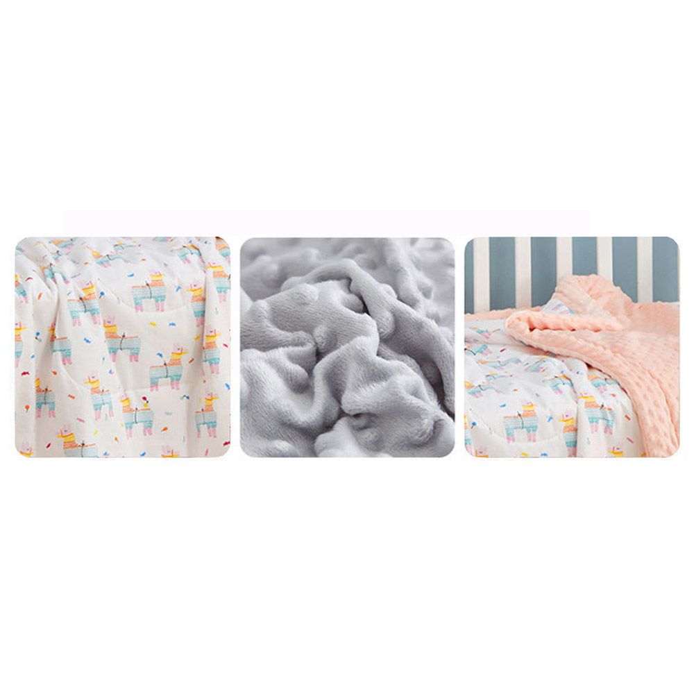 Babamama - Organic Cotton Quilted Blanket - Peach - Pack of 2