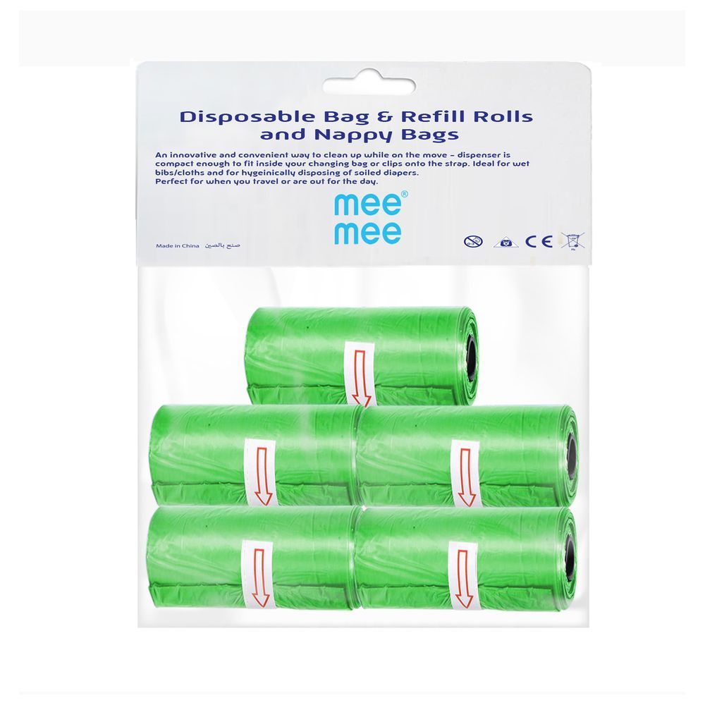 MeeMee - Disposable Dispenser Refills Bags - Pack of 5 - Green