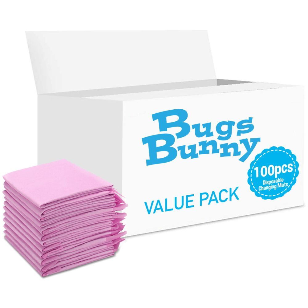 Bugs Bunny - Disposable Changing Mats, 100 Counts-Pink