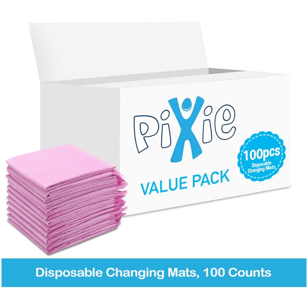 Pixie - Disposable Changing Mats, 100 Counts - Pink