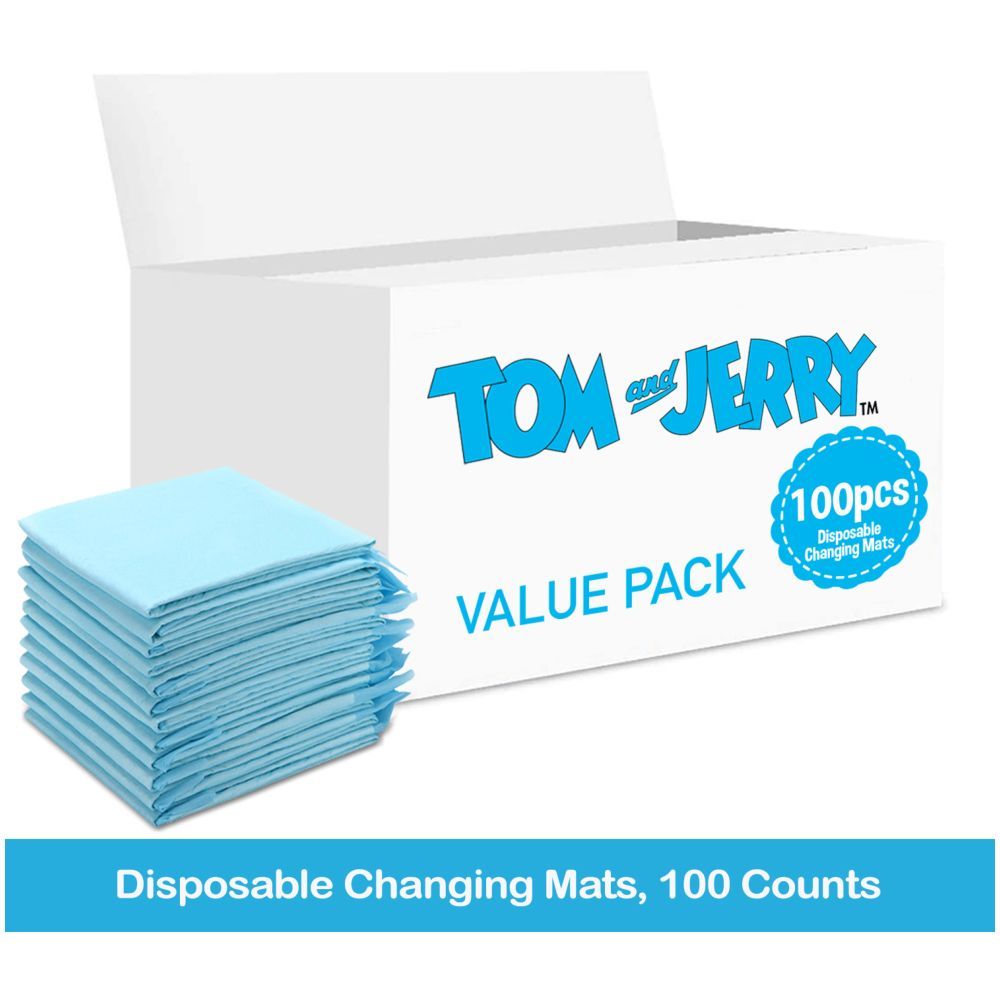 Tom&Jerry - Disposable Changing Mats, 100 Counts-Blue