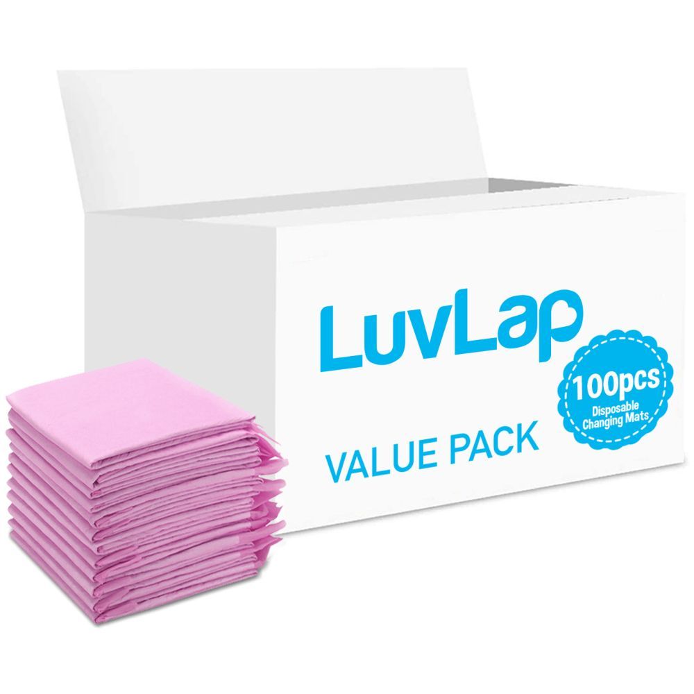 Luvlap - Disposable Changing Mats, 100 Counts - Pink