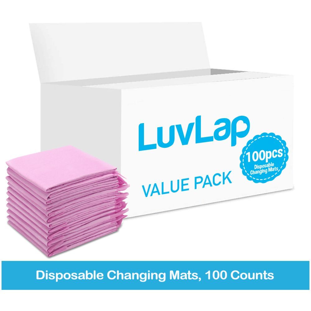 Luvlap - Disposable Changing Mats, 100 Counts - Pink