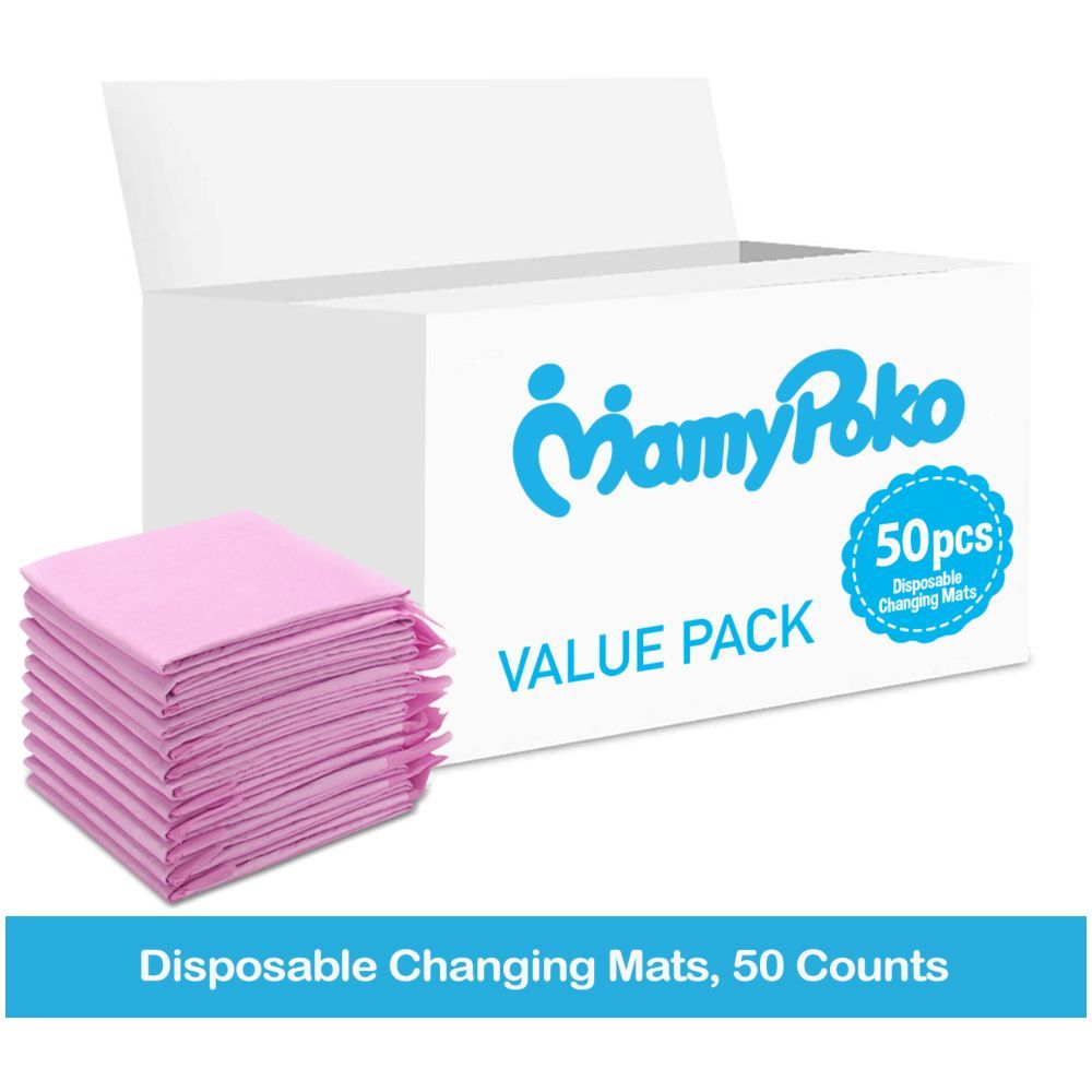 MamyPoko - Disposable Changing Mats, 50 Counts - Pink