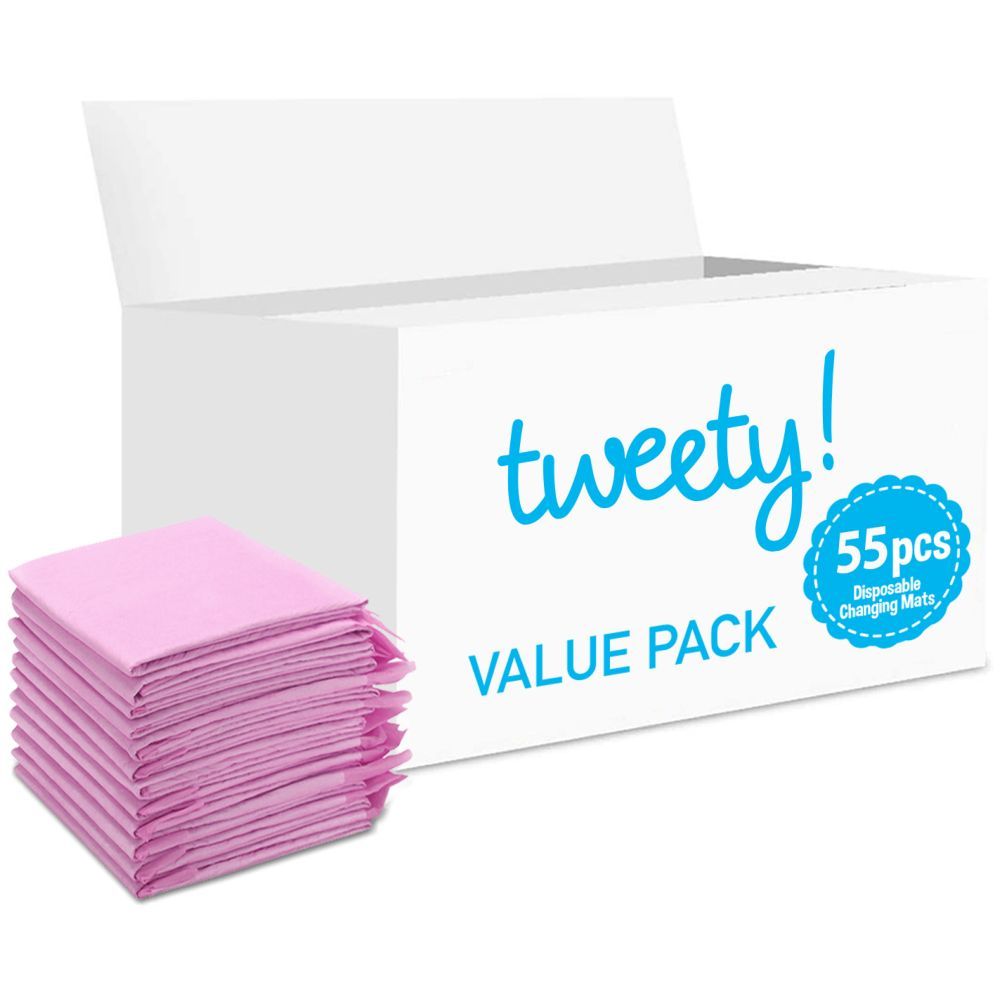 Tweety - Disposable Changing Mats, 55 Counts - Pink