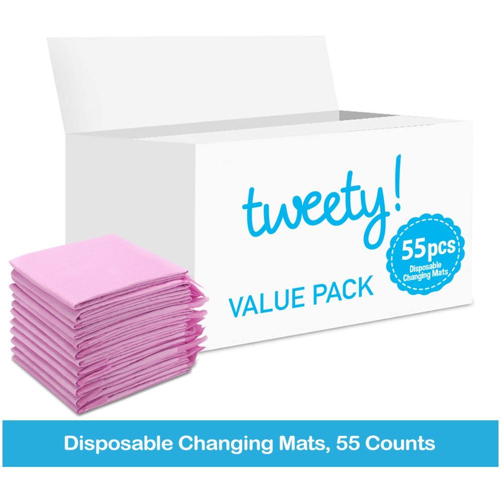 Tweety - Disposable Changing Mats, 55 Counts - Pink