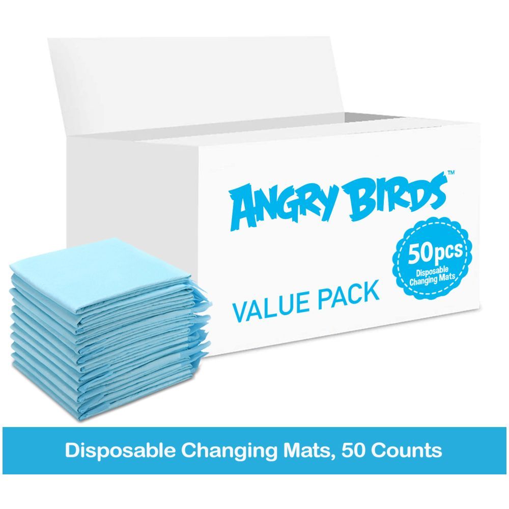 Angry Birds - Disposable Changing Mats, 50 Counts-Blue