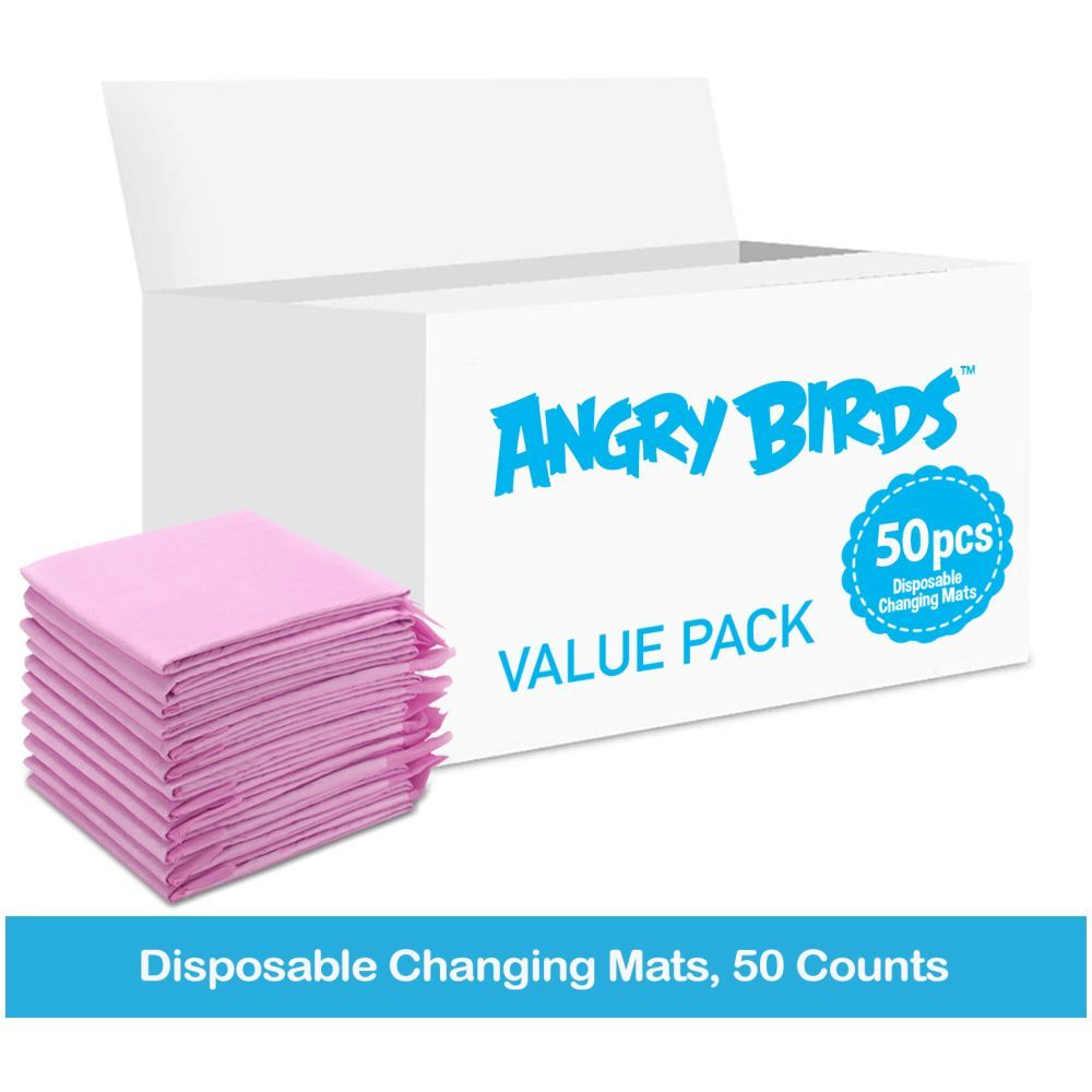 Angry Birds - Disposable Changing Mats, 50 Counts-Pink