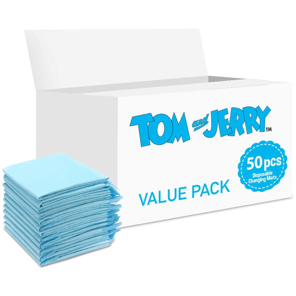 Tom&Jerry - Disposable Changing Mats, 50 Counts-Blue