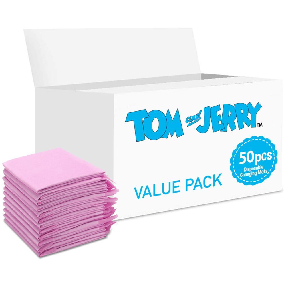 Tom&Jerry - Disposable Changing Mats, 50 Counts-Pink