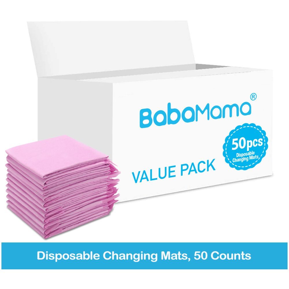 BabaMama - Disposable Changing Mats, 50 Counts - Pink