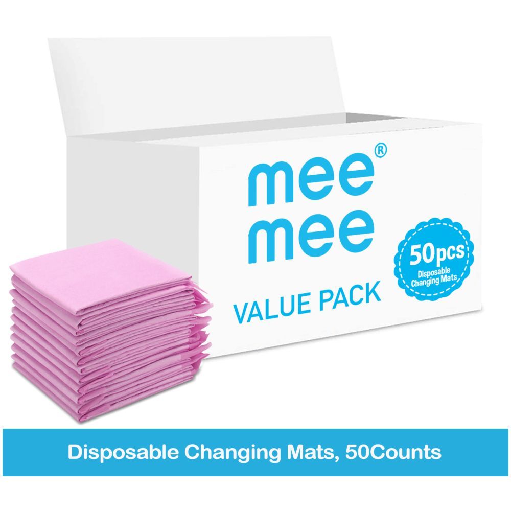 MeeMee - Disposable Changing Mats, 50 Counts-Pink