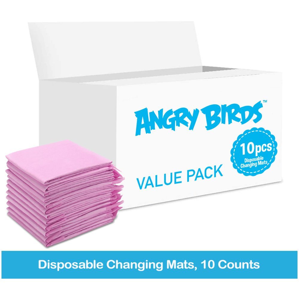 Angry Birds - Disposable Changing Mats, 10 Counts-Pink