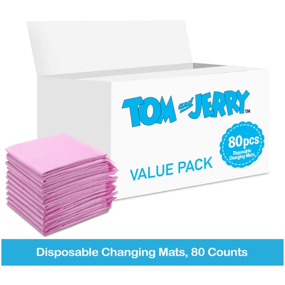 Tom&Jerry - Disposable Changing Mats, 80 Counts-Pink