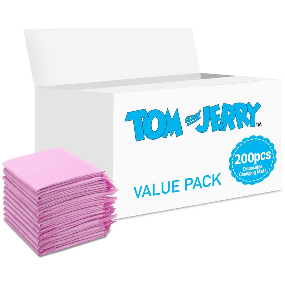 Tom&Jerry - Disposable Changing Mats, 200 Counts-Pink