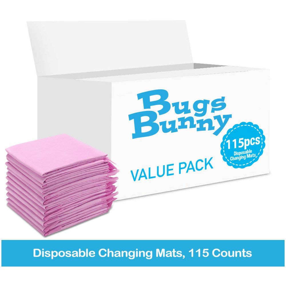 Bugs Bunny - Disposable Changing Mats, 115 Counts-Pink