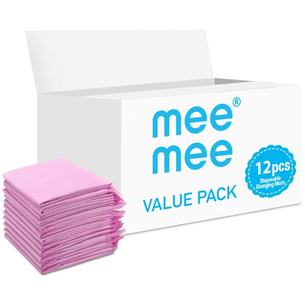 MeeMee - Disposable Changing Mats, 12 Counts-Pink