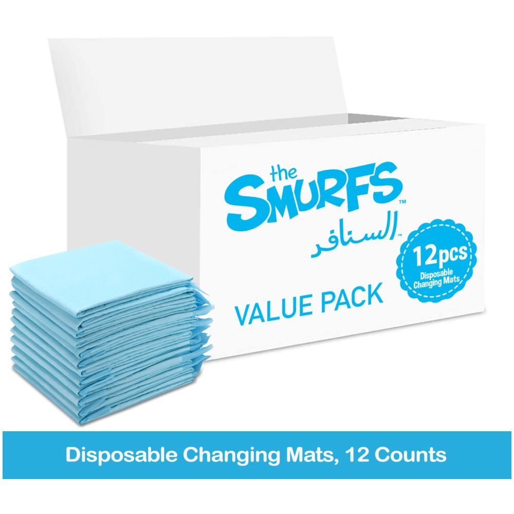 Smurfs - Disposable Changing Mats, 12 Counts-Blue