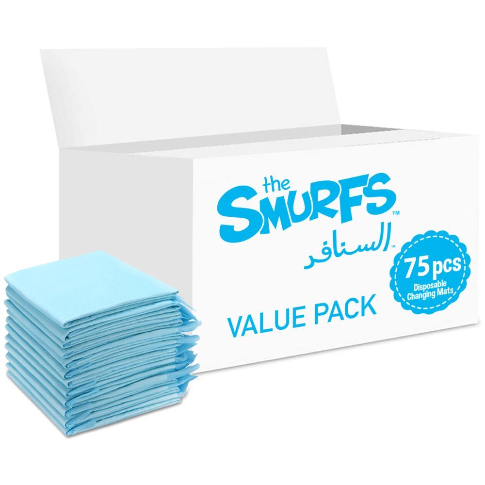 Smurfs - Disposable Changing Mats, 75 Counts-Blue