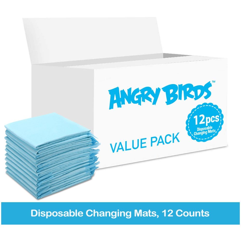 Angry Birds - Disposable Changing Mats, 12 Counts-Blue