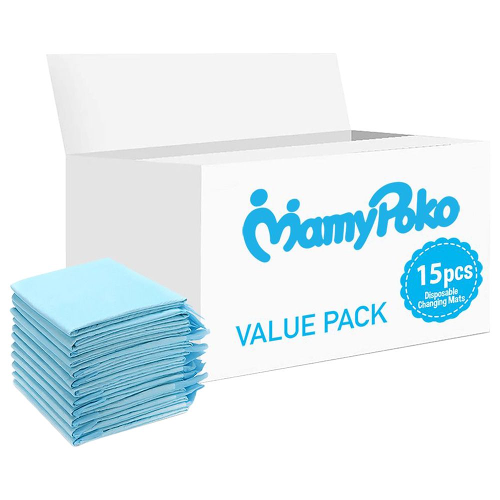 Mamypoko - Disposable Changing Mats - 15pcs - Blue