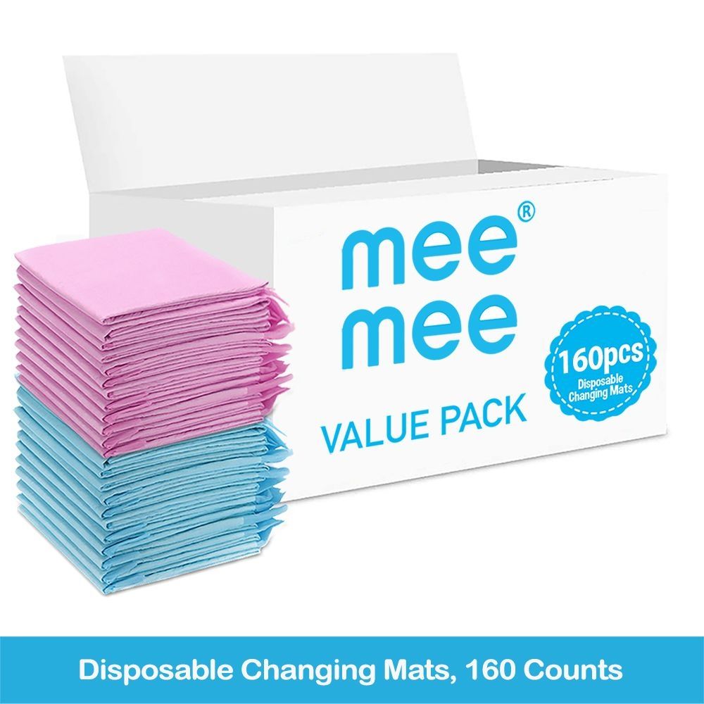 Mee Mee - Disposable Changing Mats - 160pcs - Pink/Blue