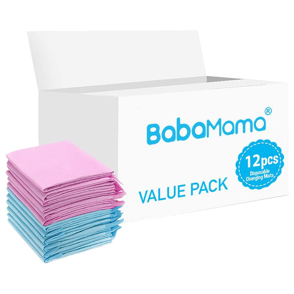 BabaMama - Disposable Changing Mats - 12pcs - Pink/Blue