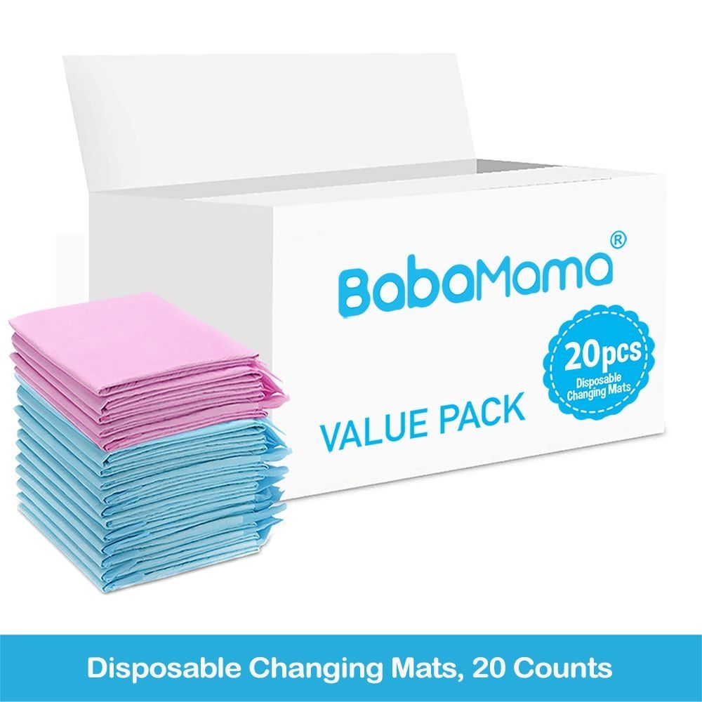 BabaMama - Disposable Changing Mats - 20pcs - Pink/Blue