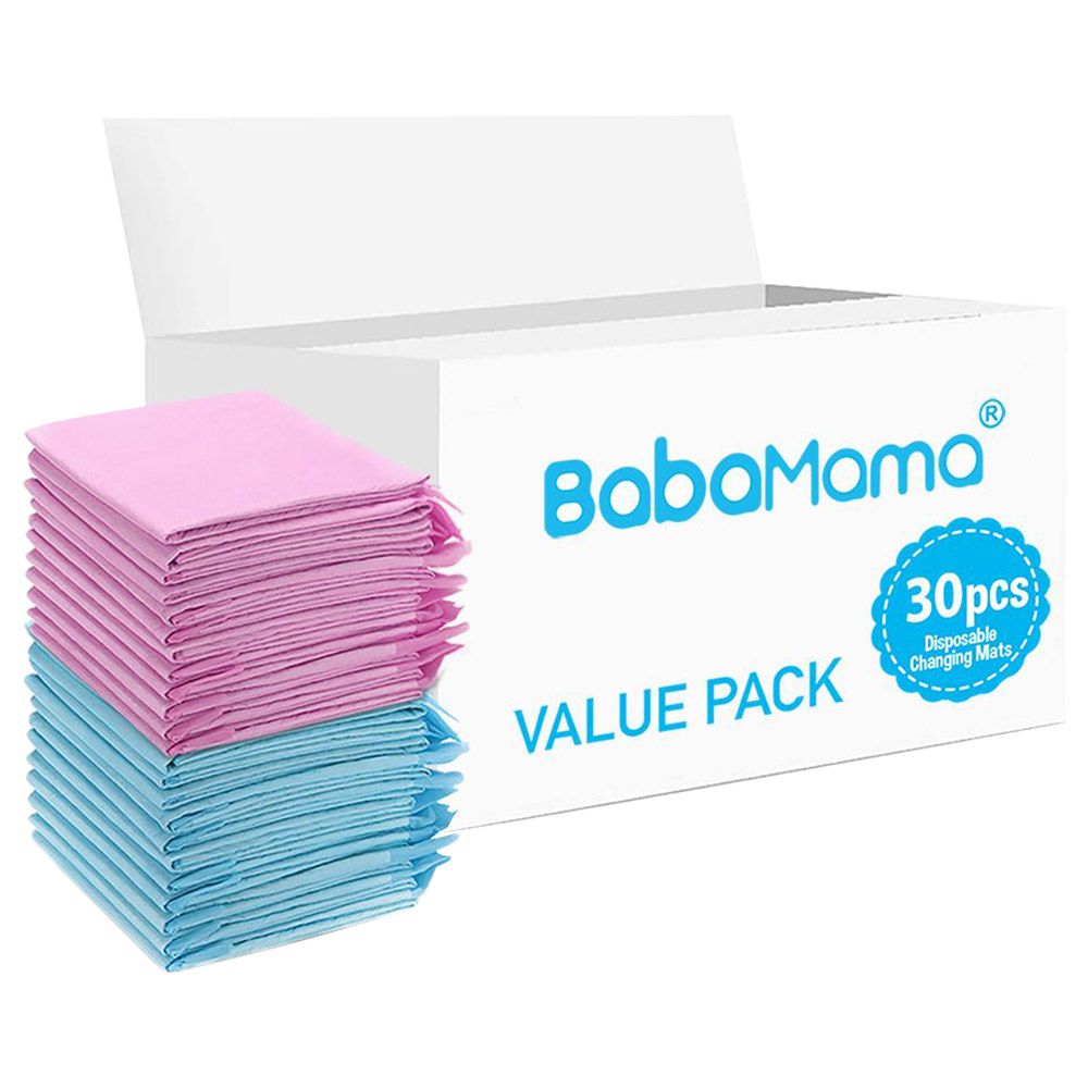 BabaMama - Disposable Changing Mats - 30pcs - Pink/Blue