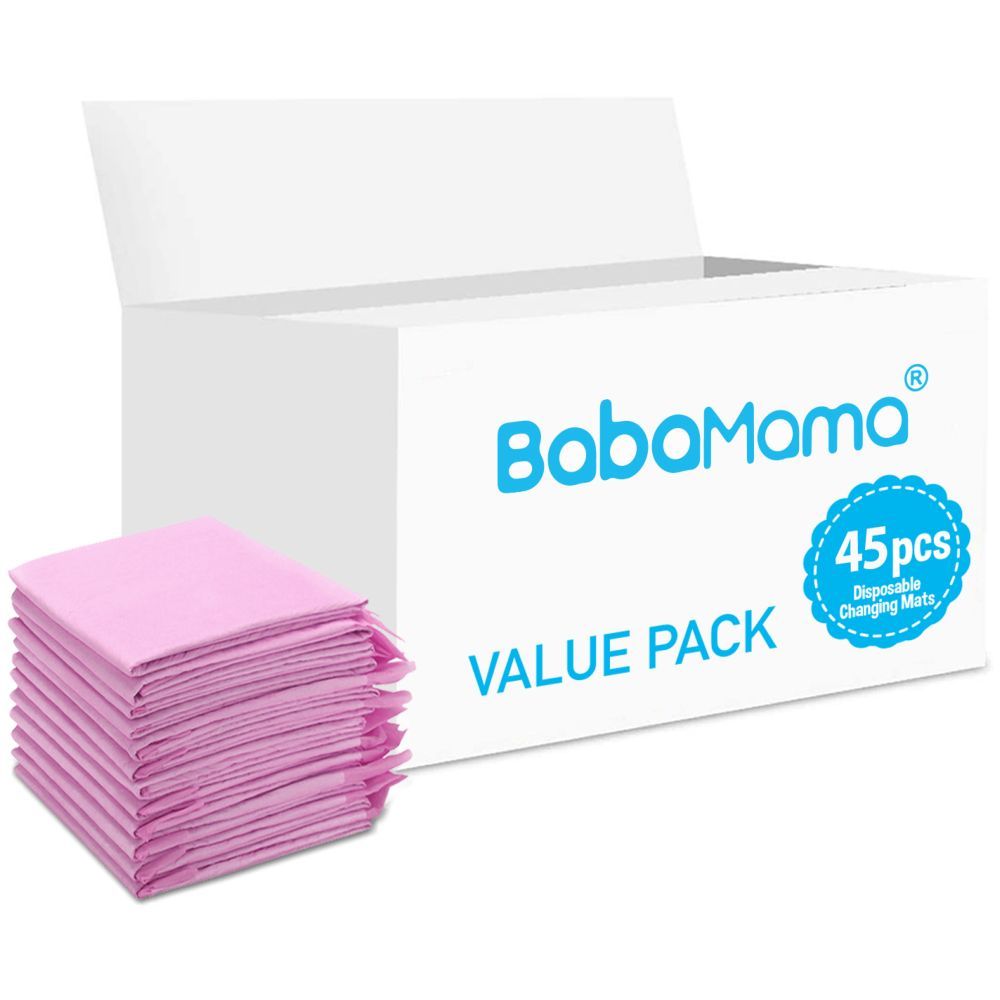 BabaMama - Disposable Changing Mats, 45 Counts - Pink