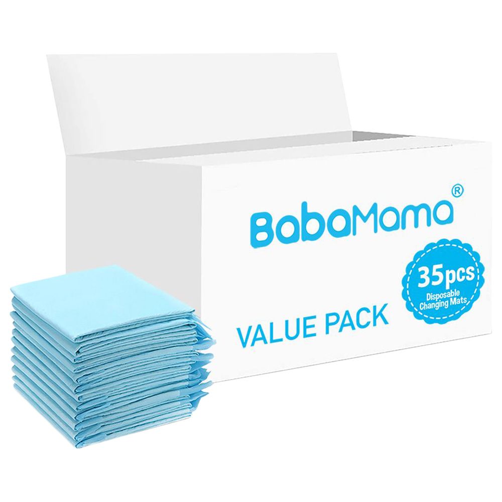 BabaMama - Disposable Changing Mats - 35pcs - Blue