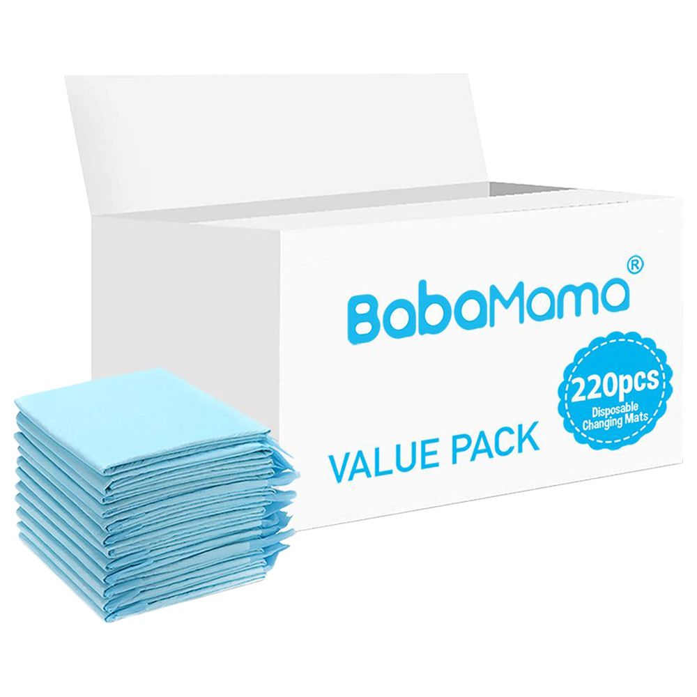 BabaMama - Disposable Changing Mats - 220pcs - Blue