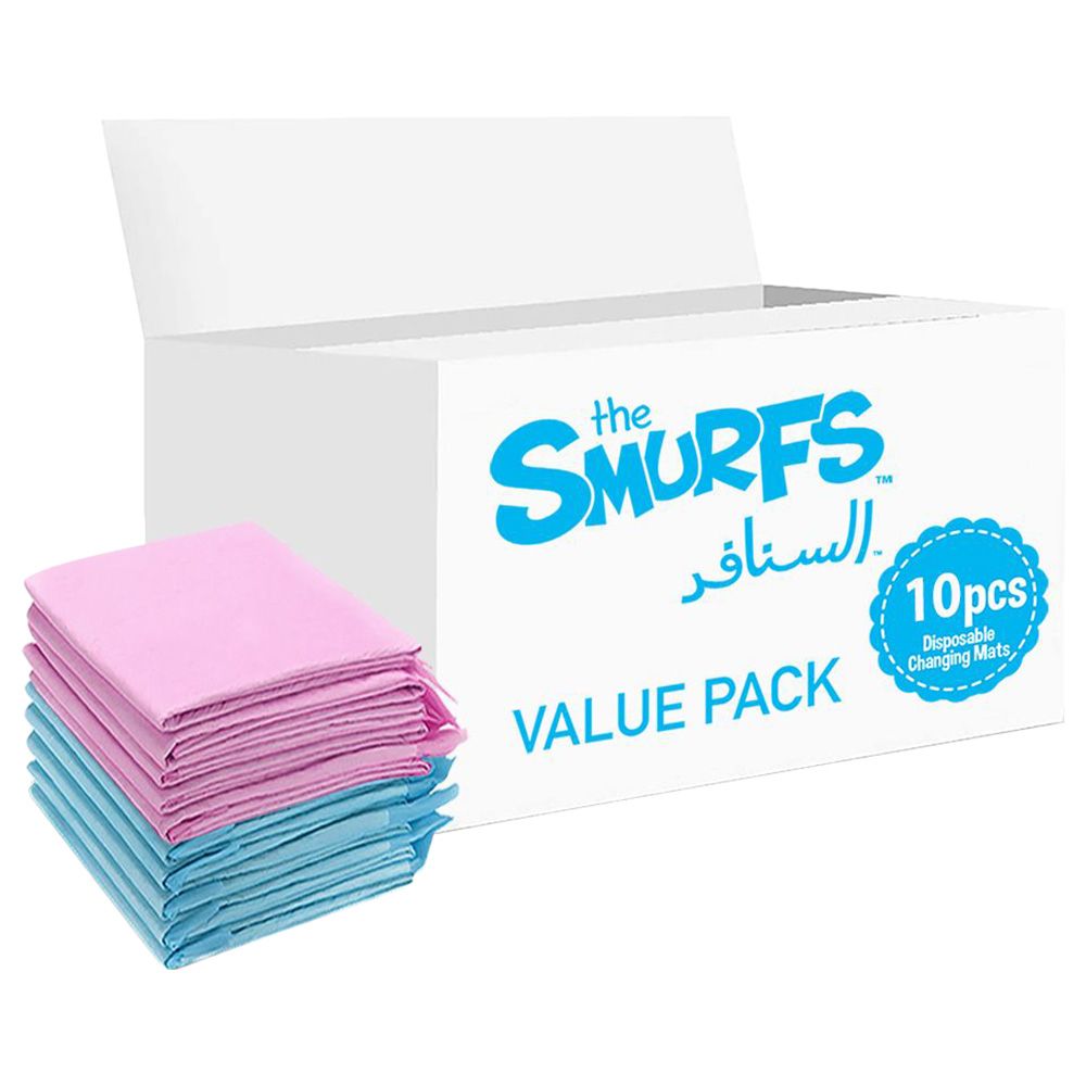 Smurfs - Disposable Changing Mats - 10pcs - Pink/Blue