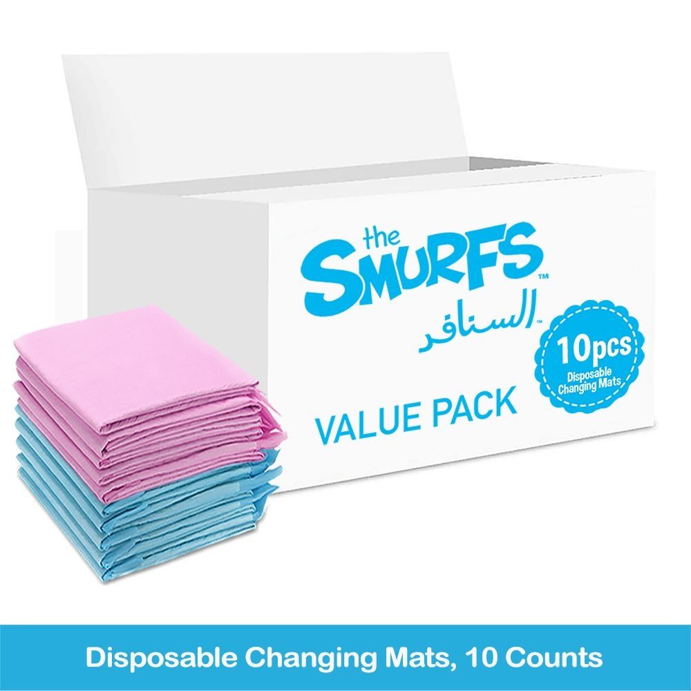 Smurfs - Disposable Changing Mats - 10pcs - Pink/Blue