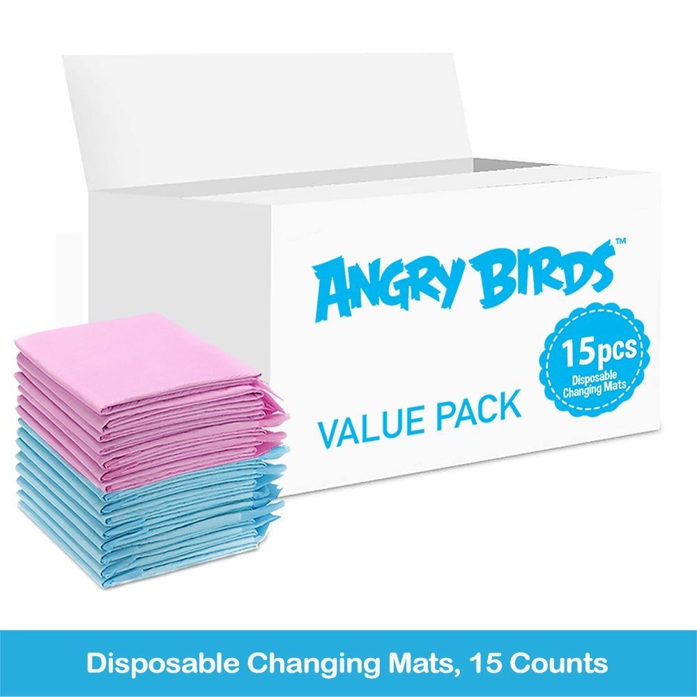 Angry Birds - Disposable Changing Mats - 15pcs - Pink/Blue