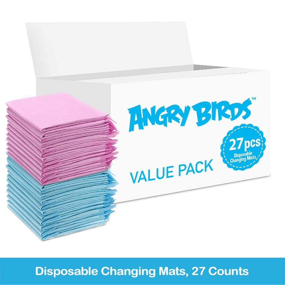 Angry Birds - Disposable Changing Mats - 27pcs - Pink/Blue