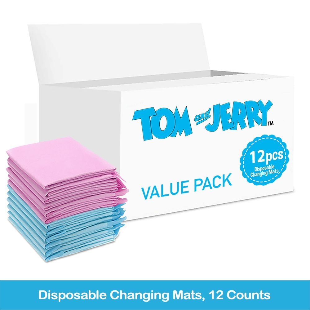 Tom & Jerry - Disposable Changing Mats - 12pcs - Pink/Blue